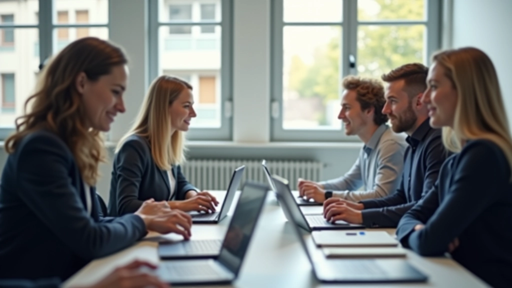 Diverse Gruppe von Fachleuten in modernem Büro während Zusammenarbeit und Teammeeting, natürliche Beleuchtung, professionelle Umgebung