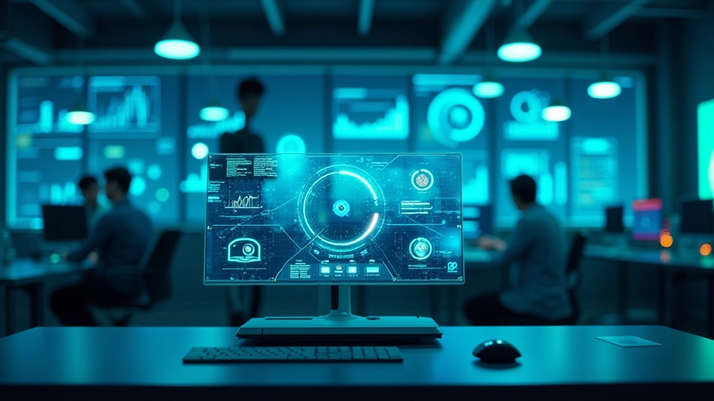 Zukunftsgerichtete Illustration zeigt digitale Vernetzung und E-Commerce-Technologien in modernem Kontext