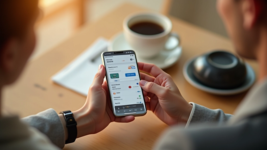 Smartphone mit E-Commerce-App und Online-Shopping-Interface, digitales Geschäft, mobile Payment-Symbole